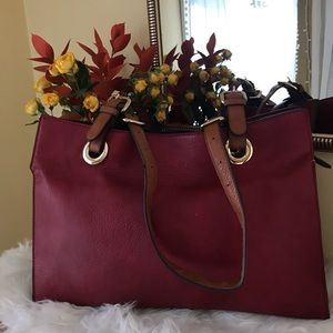 Red Faux Leather Purse